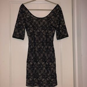 Black and nude lace dress